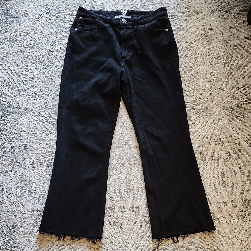 SPRWMN Micro Flare Black Denim Cutoff Jeans Size 29